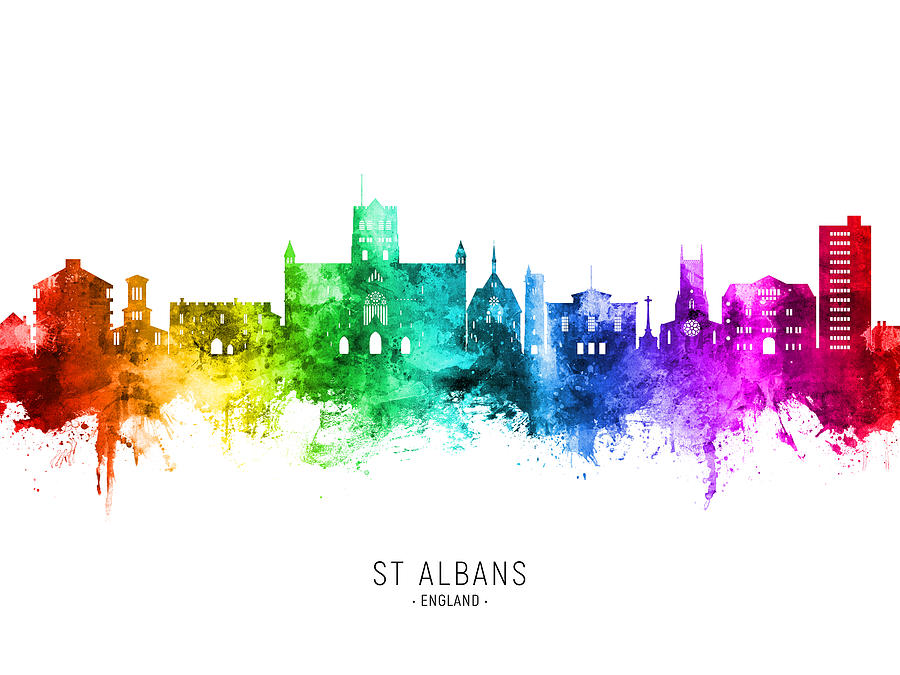 St Albans England Skyline #10 Digital Art by Michael Tompsett