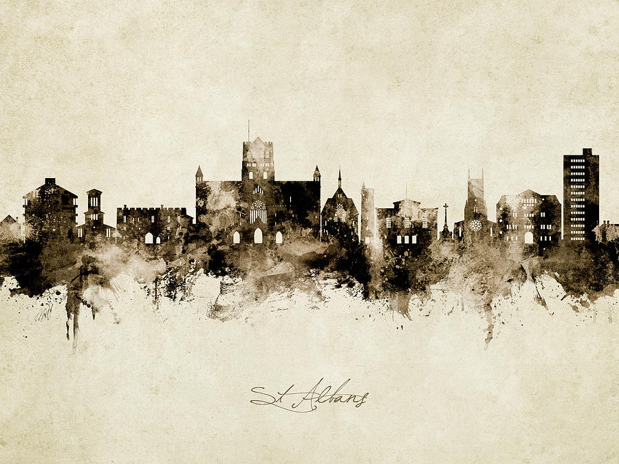 St Albans England Skyline #12 Digital Art by Michael Tompsett