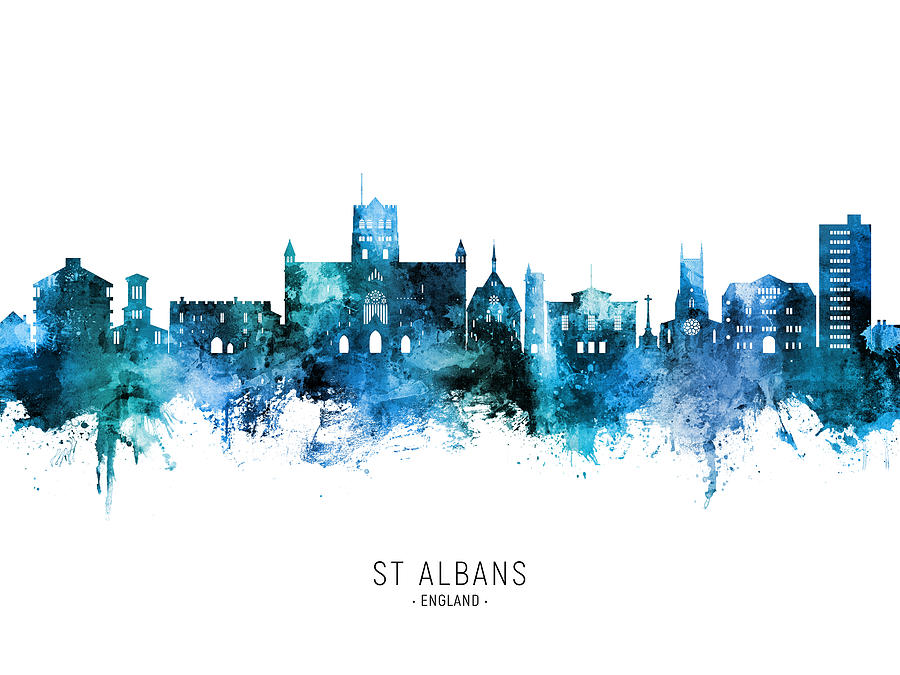 St Albans England Skyline #15 Digital Art by Michael Tompsett