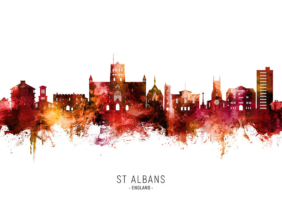St Albans England Skyline #16 Digital Art by Michael Tompsett