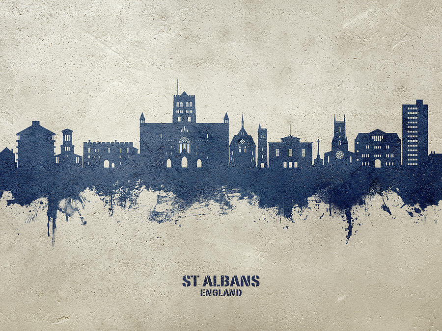 St Albans England Skyline #17 Digital Art by Michael Tompsett