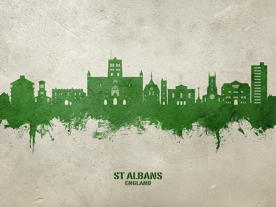St Albans England Skyline #18 Digital Art by Michael Tompsett