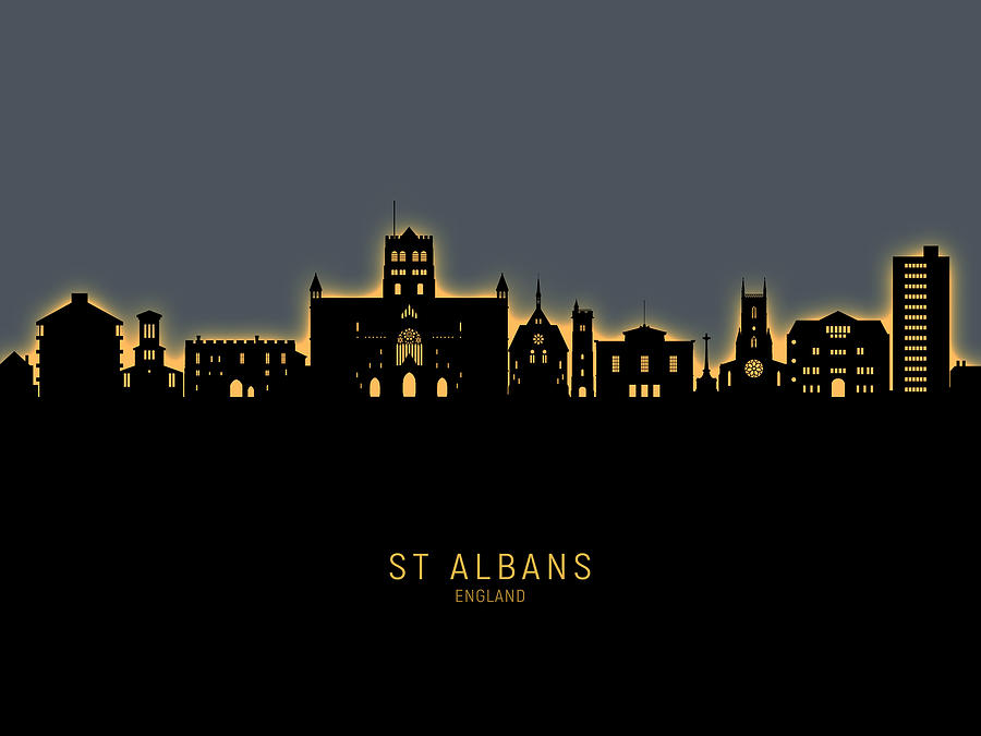 St Albans England Skyline #19 Digital Art by Michael Tompsett
