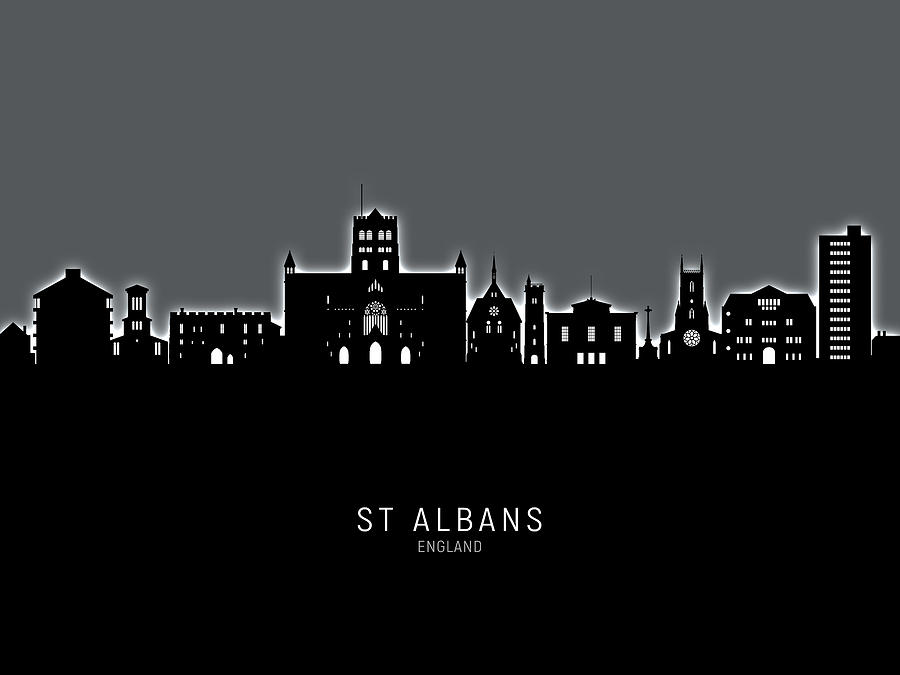 St Albans England Skyline #20 Digital Art by Michael Tompsett