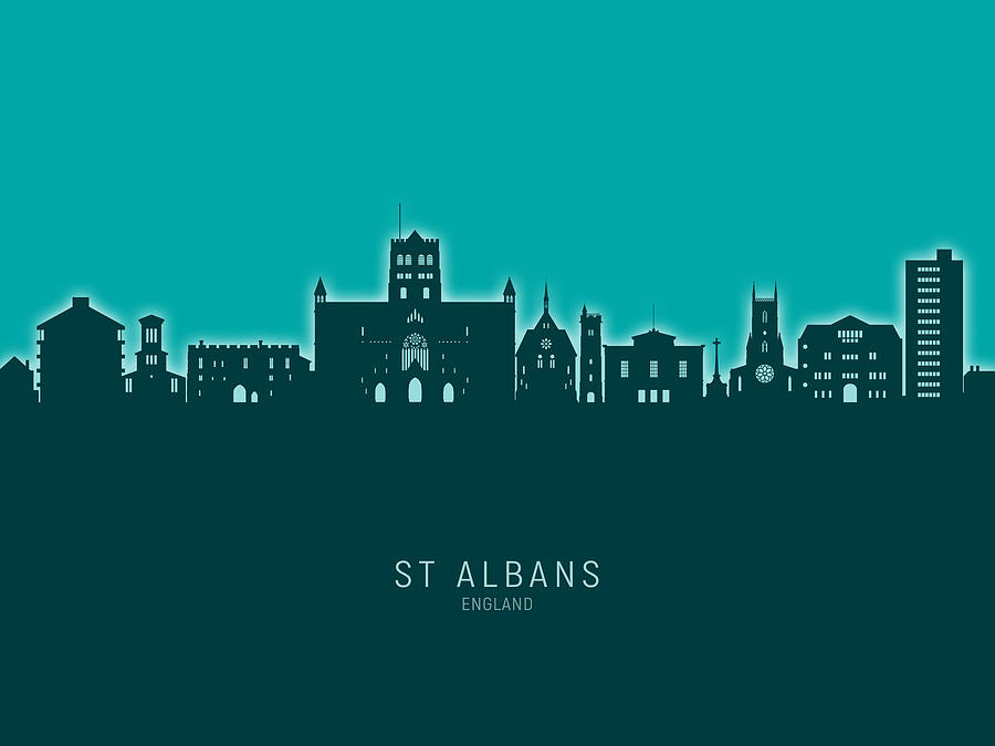 St Albans England Skyline #21 Digital Art by Michael Tompsett