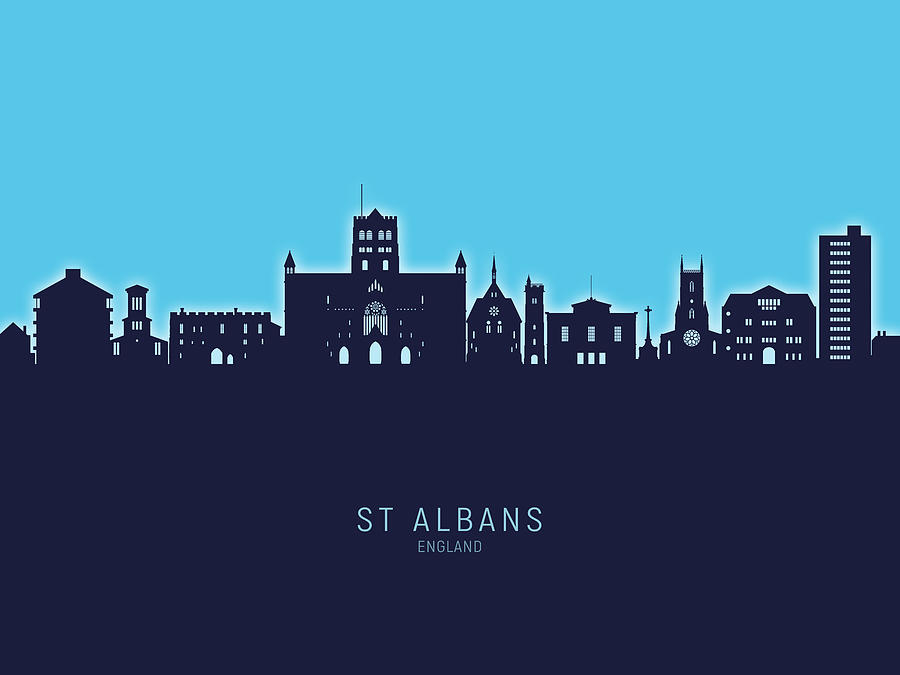 St Albans England Skyline #22 Digital Art by Michael Tompsett