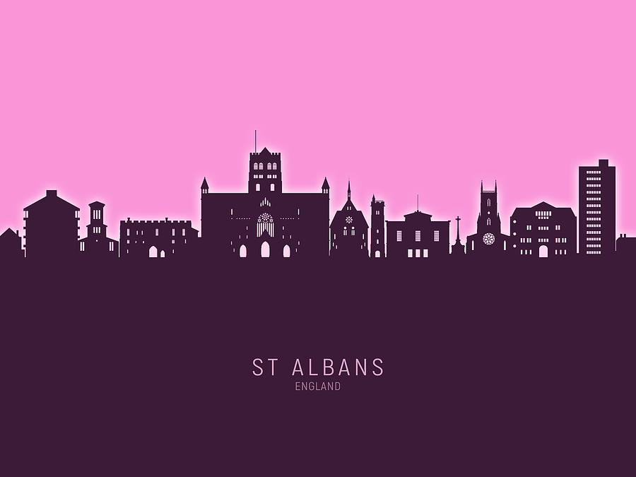 St Albans England Skyline #24 Digital Art by Michael Tompsett