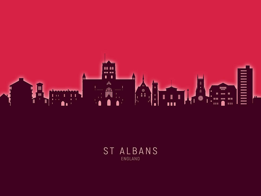 St Albans England Skyline #25 Digital Art by Michael Tompsett