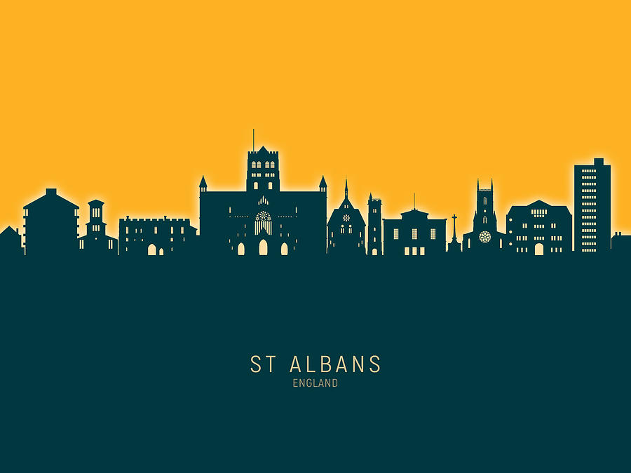 St Albans England Skyline #26 Digital Art by Michael Tompsett