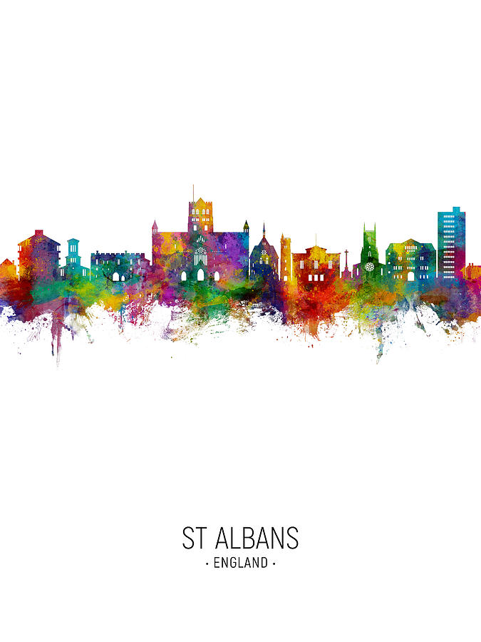 St Albans England Skyline #28 Digital Art by Michael Tompsett