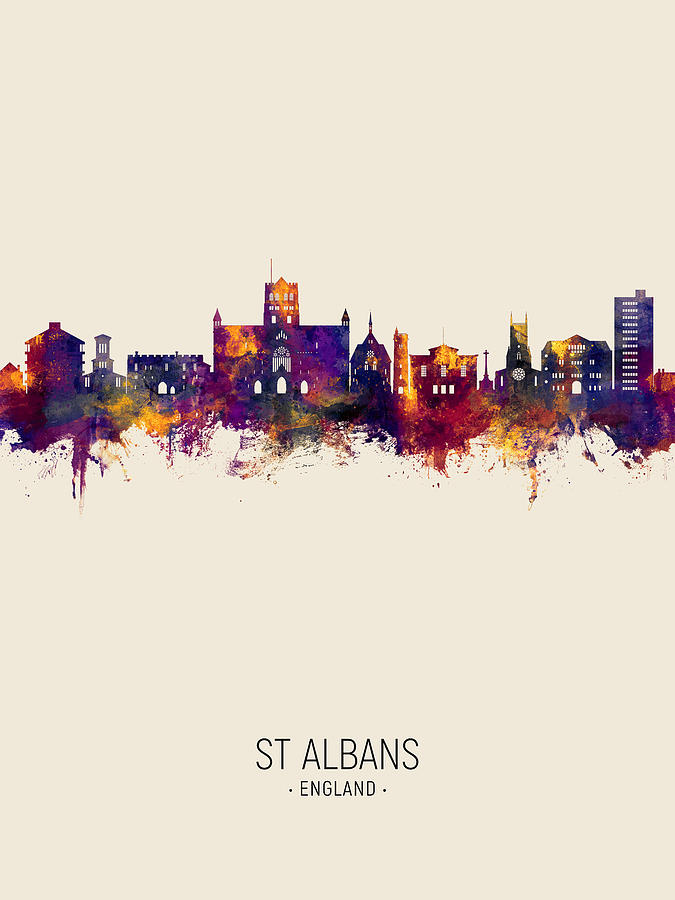 St Albans England Skyline #29 Digital Art by Michael Tompsett