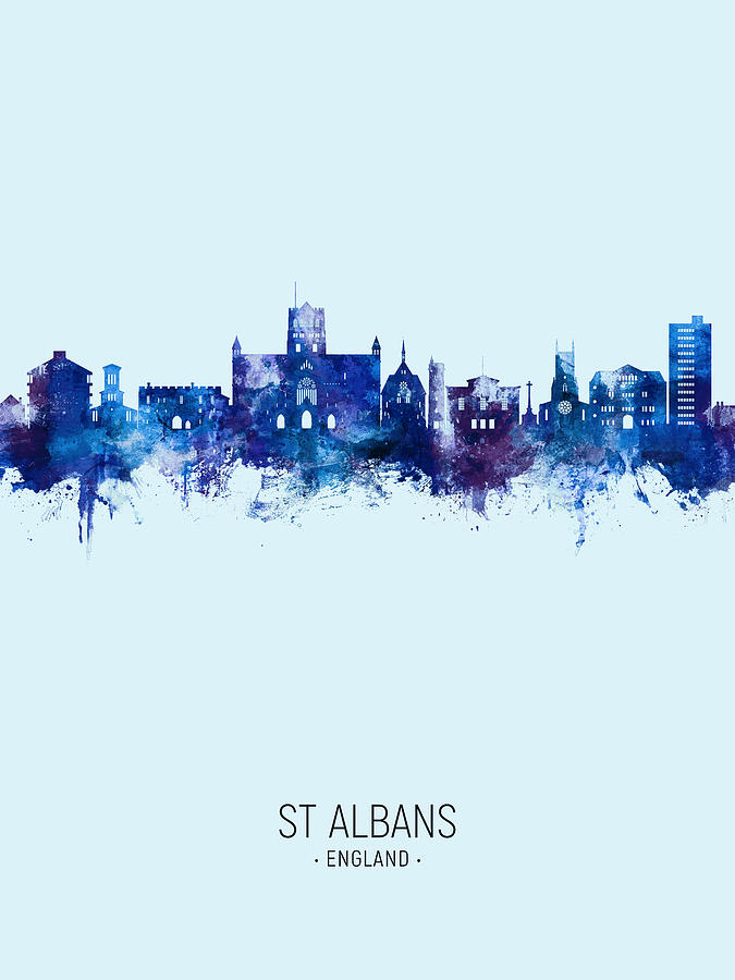 St Albans England Skyline #30 Digital Art by Michael Tompsett