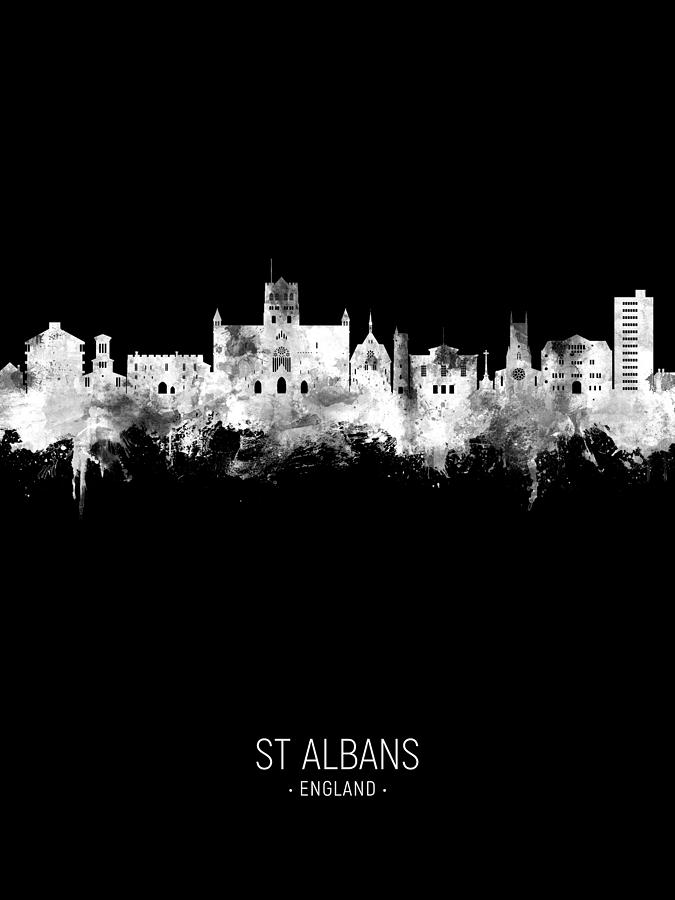 St Albans England Skyline #33 Digital Art by Michael Tompsett