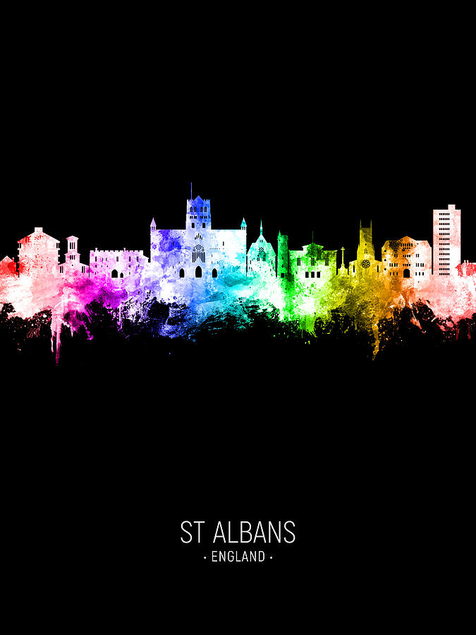 St Albans England Skyline #34 Digital Art by Michael Tompsett