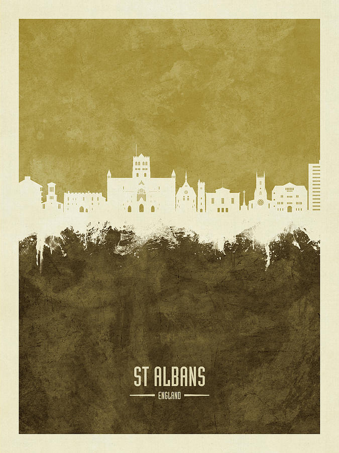St Albans England Skyline #37 Digital Art by Michael Tompsett