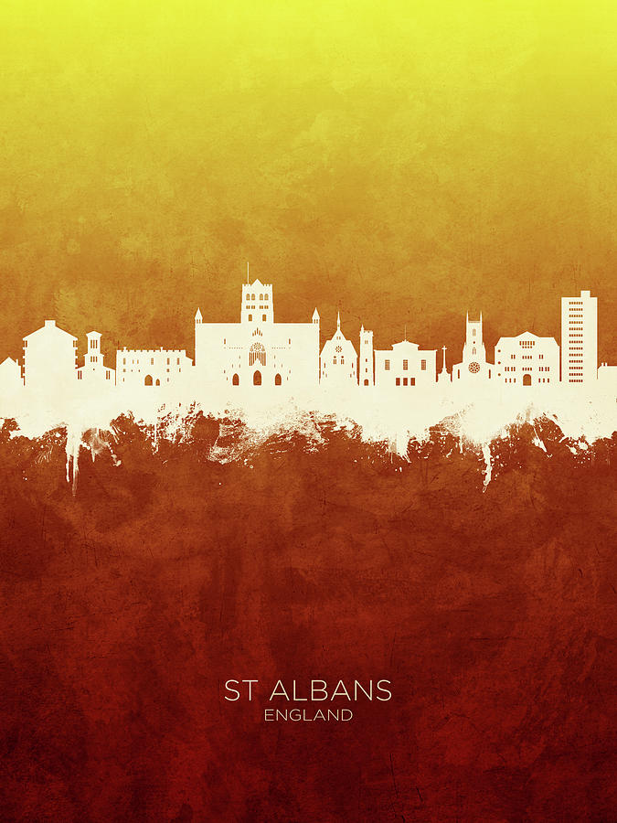 St Albans England Skyline #43 Digital Art by Michael Tompsett