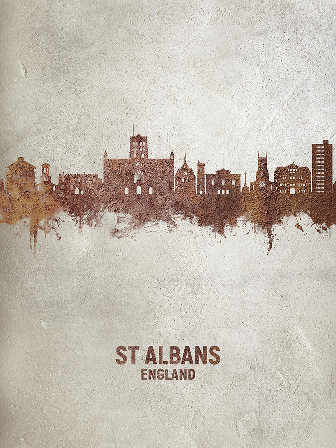 St Albans England Skyline #44 Digital Art by Michael Tompsett