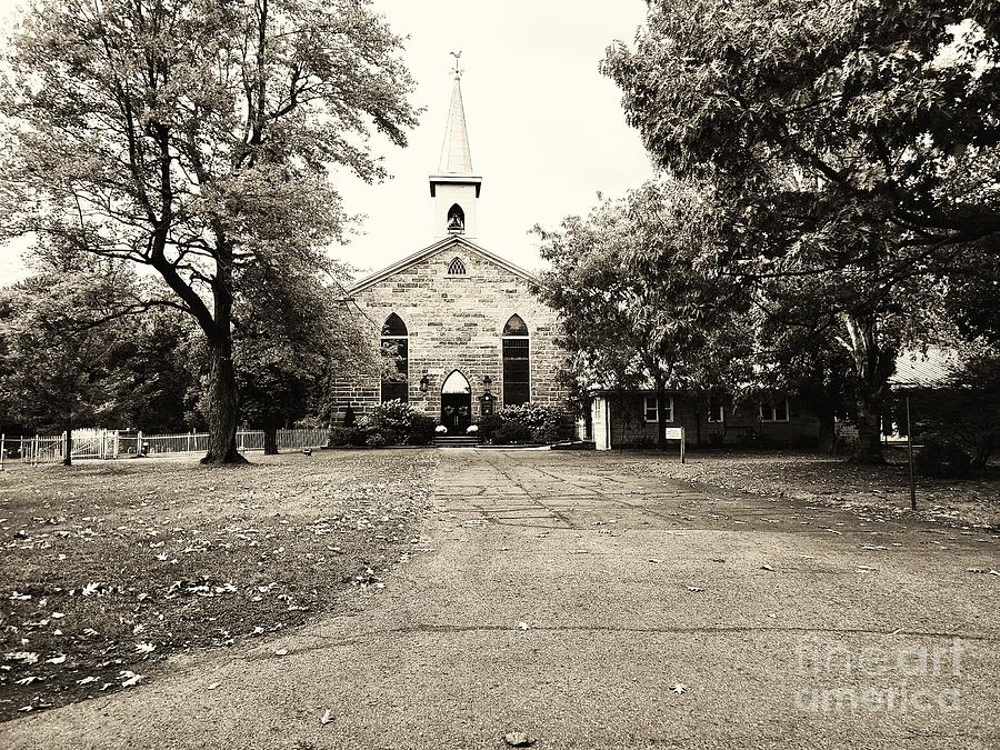 Black And White Digital Art - St. Andrew Church  by Shelly Wiseberg