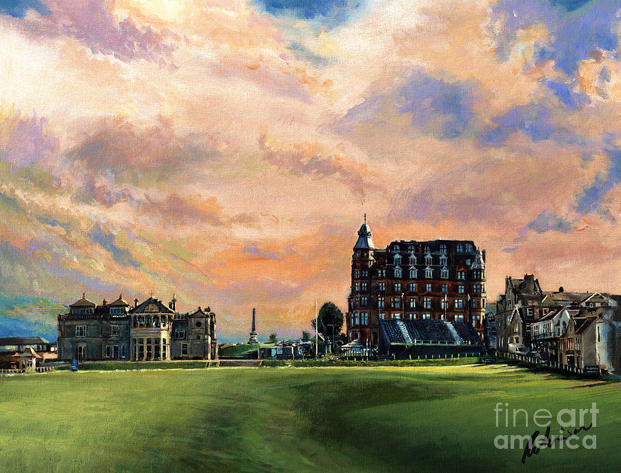 St Andrews Painting - St Andrews 18th by Mark Robinson