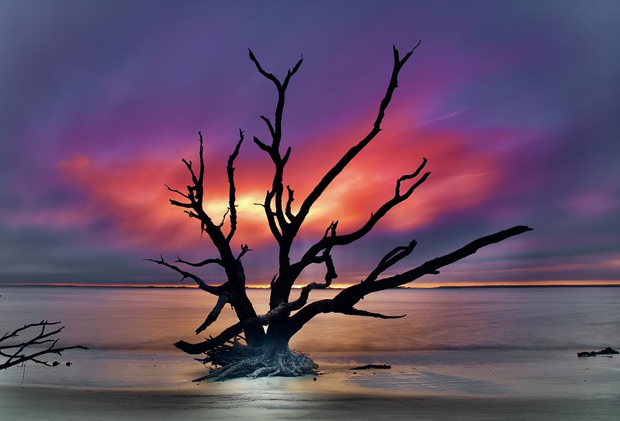 Sunset Photograph - Sunset St Andrews Beach Jeckyl Island Georgia by Frozen in Time Fine Art Photography