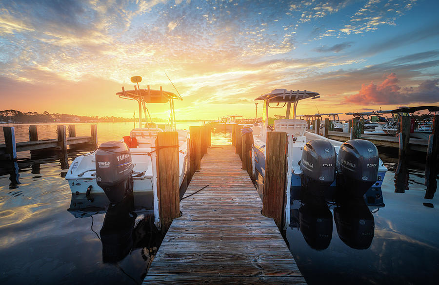 St Andrews Marina Sunrise Panama City Beach Florida.  Photograph by Jordan Hill