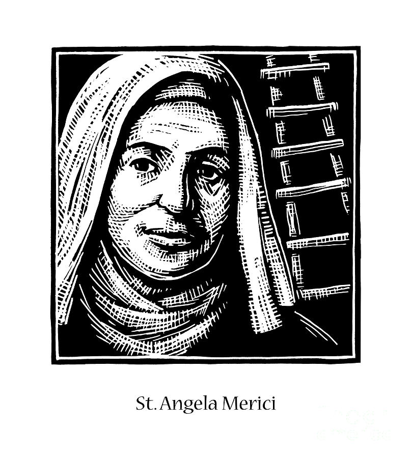 St. Angela Merici - JLANG Painting by Julie Lonneman