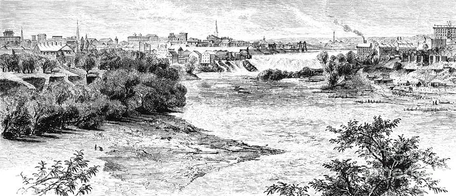 St Anthony Falls, Minnesota, 1874 Drawing by Alfred R Waud
