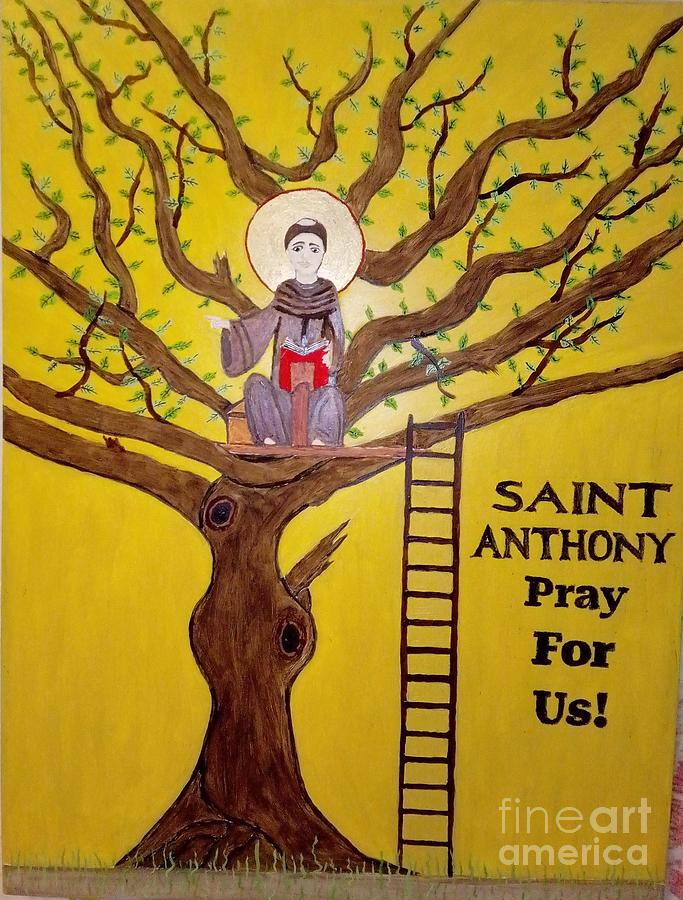 St. Anthony in a Tree Painting by Sherrie Winstead