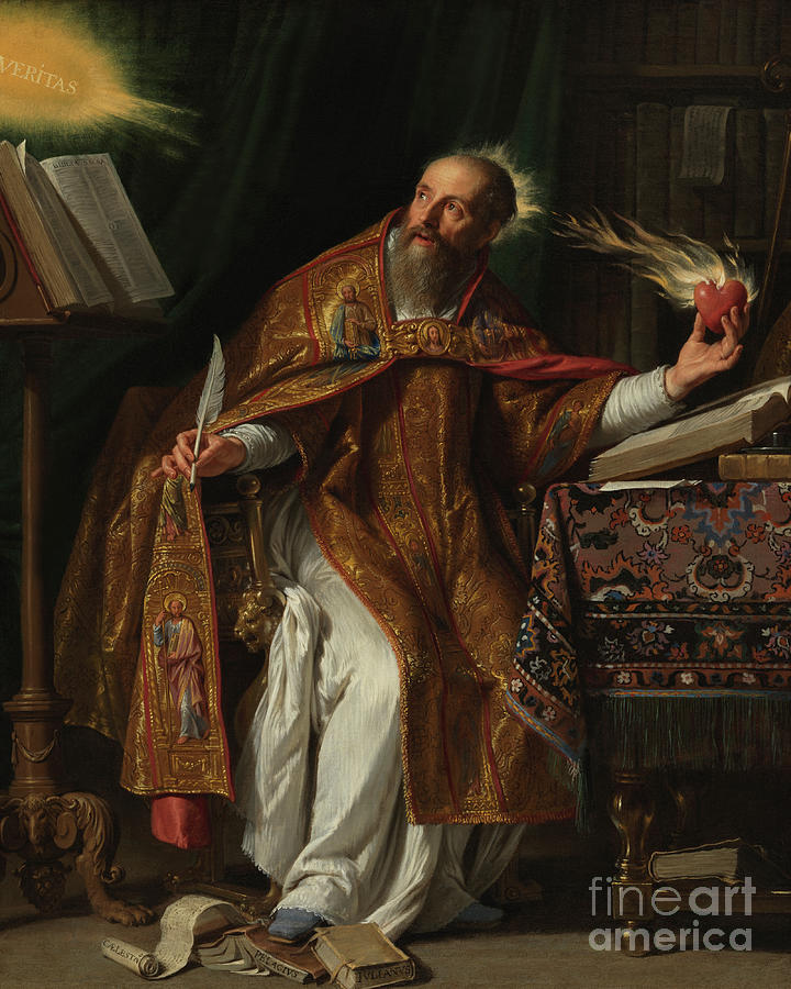 St. Augustine - CZAGS Painting by Philippe de Champaigne