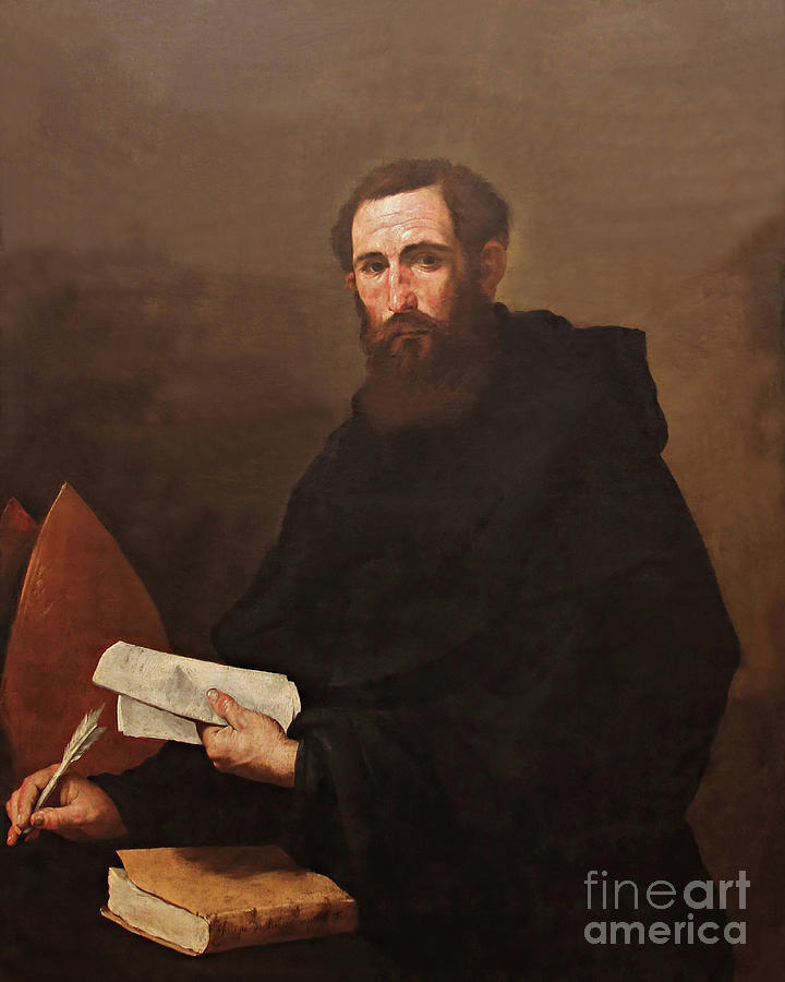 St. Augustine - CZAGU Painting by Jusepe de Ribera