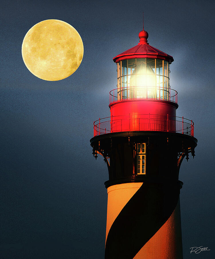 Lighthouse Photograph - St. Augustine Light at Night by Rod Seel