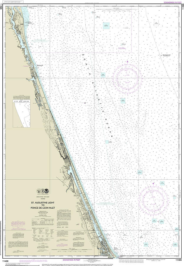 St Augustine Light to Ponce de Leon Inlet Nautical Chart 11486 Digital ...