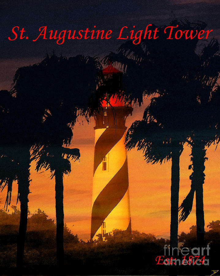 St. Augustine Light Tower 1874 Mixed Media