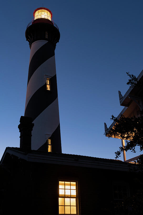 St. Augustine Lighthouse at Twilight Photograph by Dawna Moore Photography