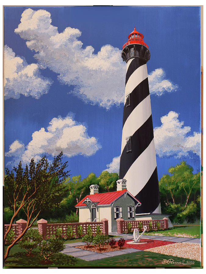 St. Augustine Lighthouse Painting by Donald Presnell