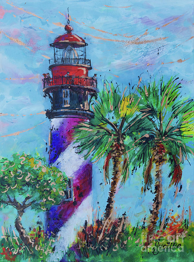 St. Augustine Lighthouse lll Painting by Jyotika Shroff