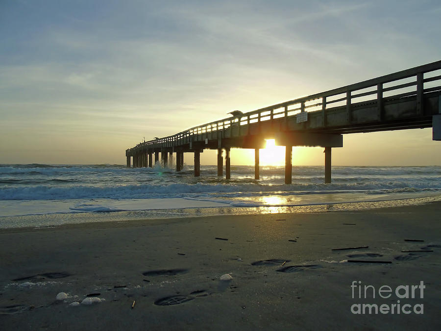 St Augustine Pier At Sunrise Photograph by D Hackett