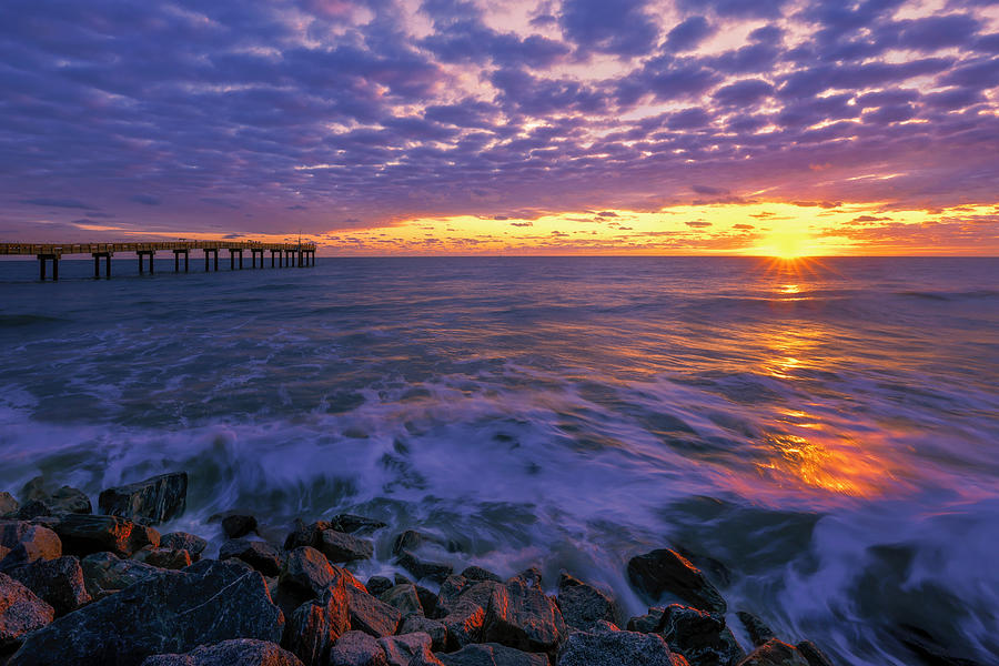 St Augustine Pier Sunrise Photograph by Susan Candelario