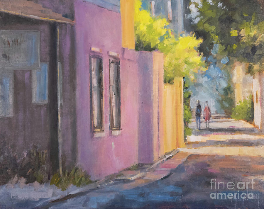 St. Augustine Strollers Painting by Mary Hubley