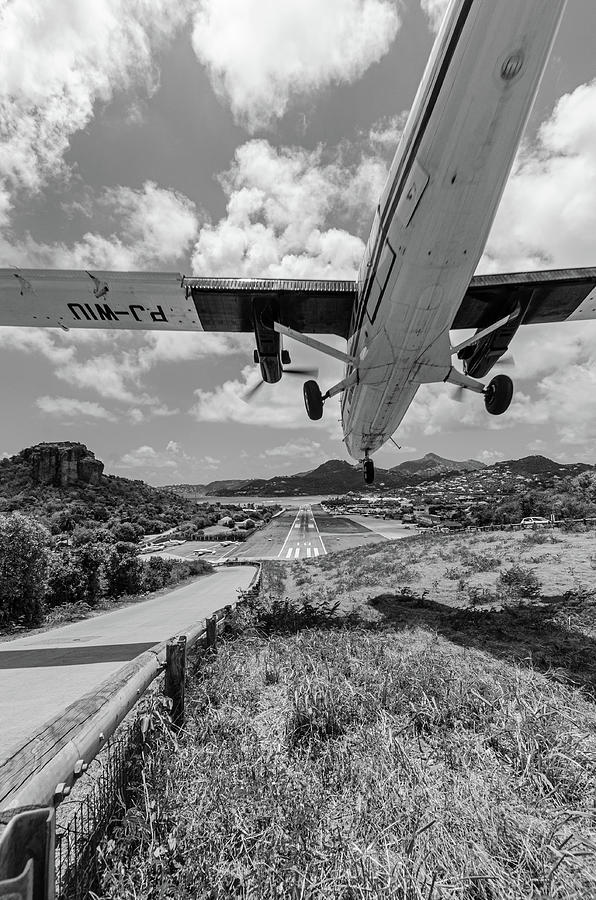 St. Barts landing - close call Photograph by Amit Barkan - Fine Art America