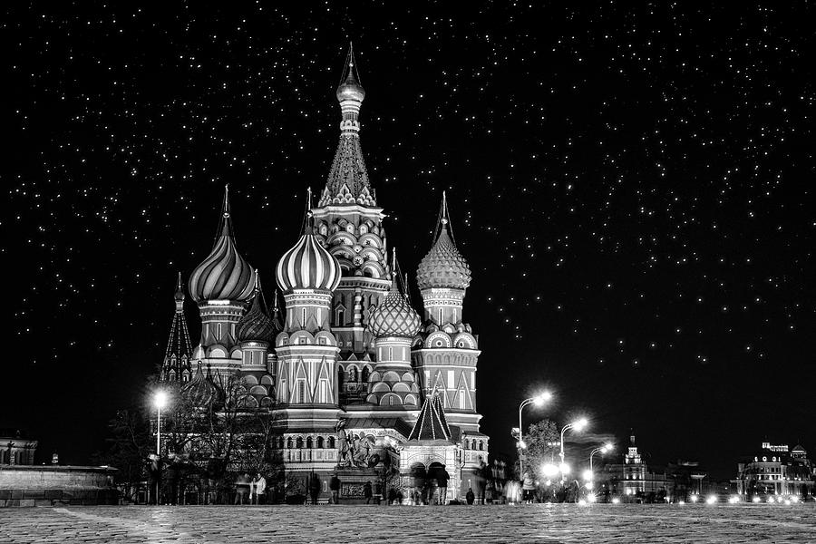 St. Basil Cathedral BW Photograph by Alexey Stiop