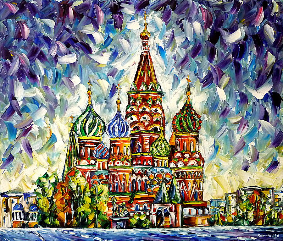 St. Basils Cathedral Painting by Mirek Kuzniar