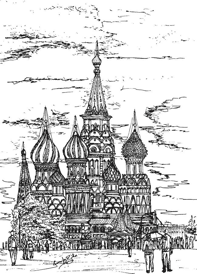 Handmade Illustration Of St Basils Cathedral Drawing By Sumita Sinha Fine Art America 6462