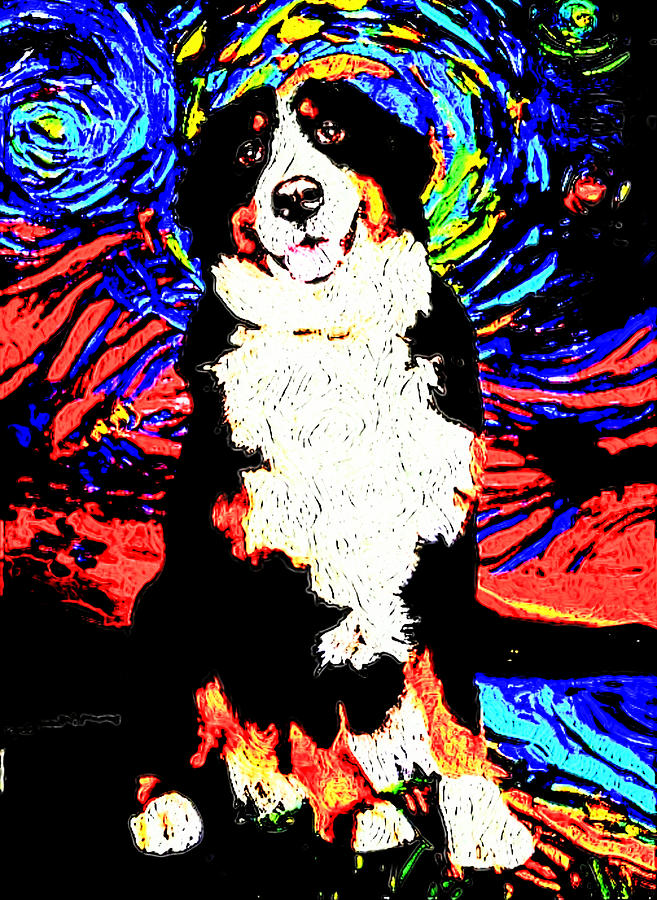 St. Berenes Mountain Dog Painting by Vanessa Sisk
