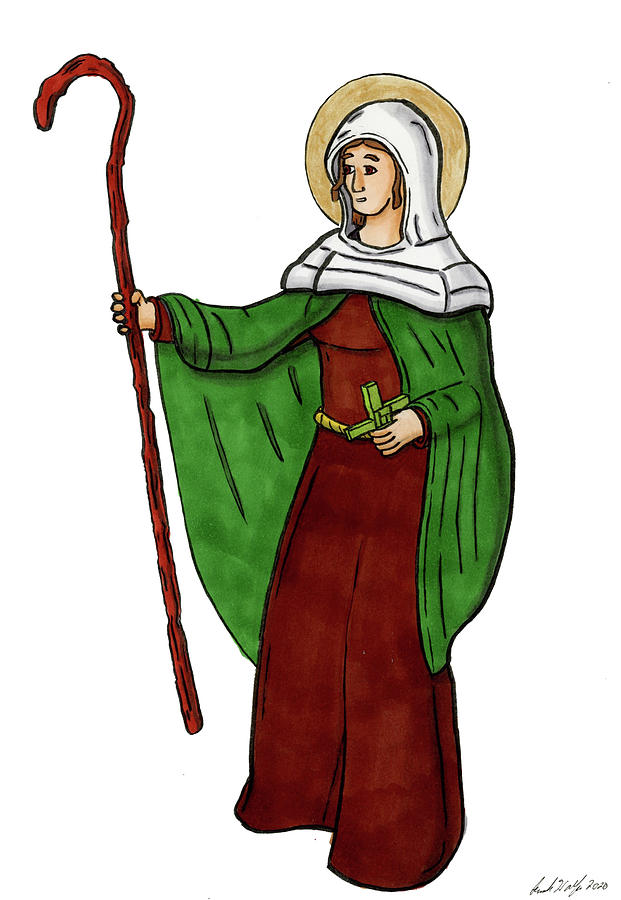 St. Brigid of Ireland Drawing by Frank Wolfs - Fine Art America