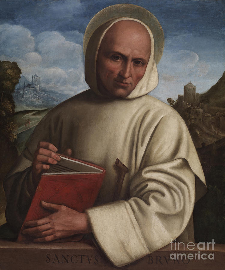 St. Bruno of Cologne - CZBRU Painting by Girolamo Marchesi