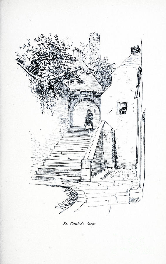 St. Canices Steps, Kilkenny j4 Drawing by Historic Illustrations