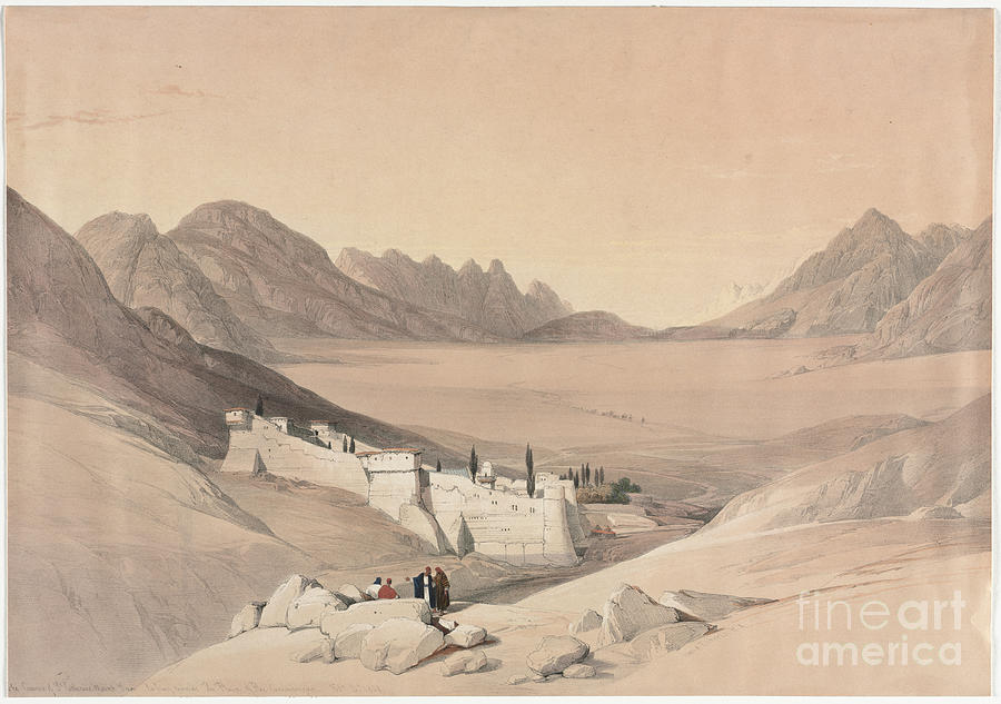 St. Catherine, Mount Sinai 1839 q1 Painting by Historic illustrations