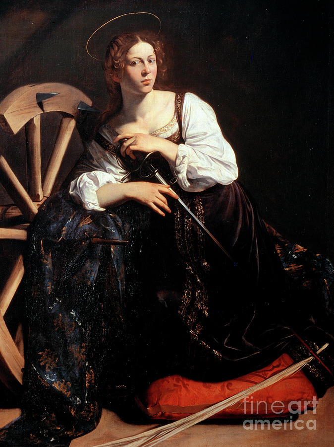 Caravaggio Painting - St Catherine Of Alexandria, 1597 by Caravaggio