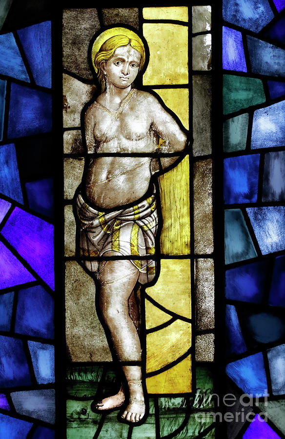 St Catherine stained glass Glass Art by European School